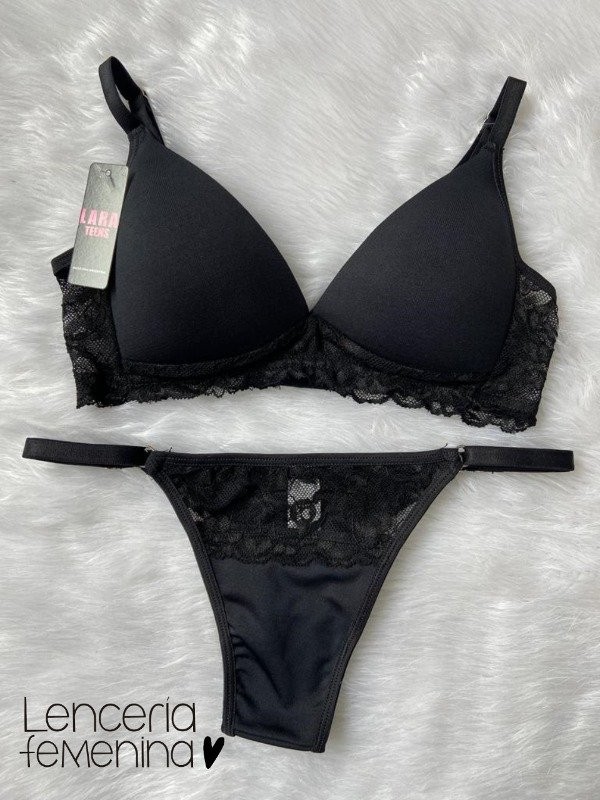 Conjunto encaje negro